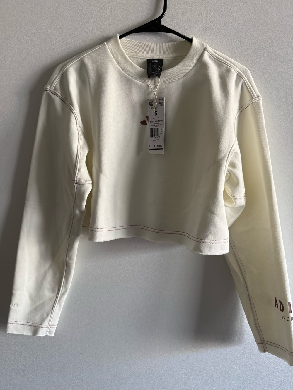 adidas Women’s Ivory Cropped Crew Sweatshirt